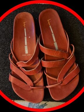 Jerusalem Spirit Red Leather Earthing Grounding Gladiator Style Artidian Sandals